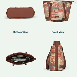 ZOUK Women Ethnic Printed Oversized Structured Handheld Bag image 5