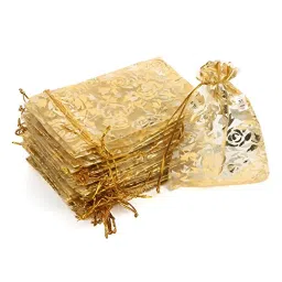NFI Essentials Gold Potli Gift Pouches for Return Gifting. Pack of 50 (Pack of 50)-picture-0