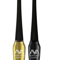 AYA Set of 2 Waterproof Liquid Eyeliner- Black and Golden-41