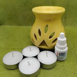 INDIA MEETS INDIA Yellow 6 Pieces Textured Home Fragrance Set-9