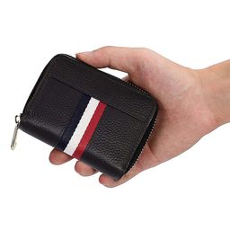 StealODeal Unisex Black & White Colourblocked Leather Card Holder-picture-51