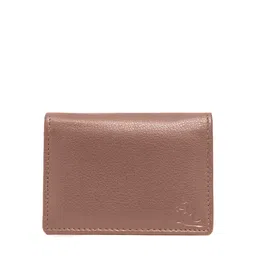 Kara Unisex Tan Brown Solid Leather Card Holder-55