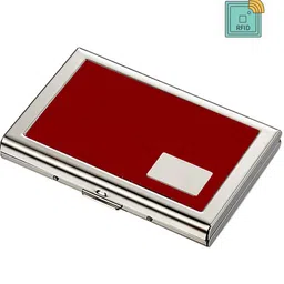 StealODeal Unisex Red & Silver-Toned Leather Card Holder-picture-18