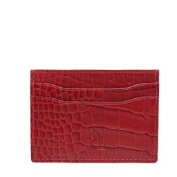 Kara Men Red Textured Leather Card Holder-image-100