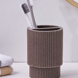 Home Centre Senegal Brown Textured Polyresin Toothbrush Holder-8