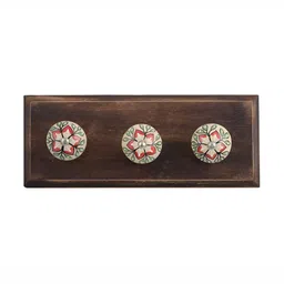 Indianshelf Red Poinsettia Flower Wall Hooks Key Holder-image-31