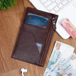 LOUIS STITCH Men Textured Zip Detail RFID Leather Passport Holder-28