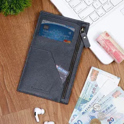 LOUIS STITCH Men Textured Zip Detail RFID Leather Passport Holder-56