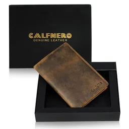 CALFNERO Unisex Brown Leather Passport Holder-17