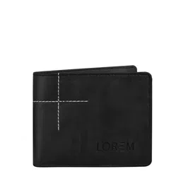 LOREM Men Black & White Two Fold Wallet with SIM Card Holder image 2