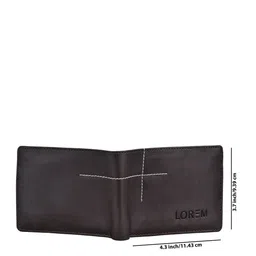 LOREM Men Brown & White Two Fold Wallet with SIM Card Holder image 4