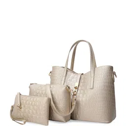 SYGA Set Of 3 Textured Leather Oversized Shoulder Bag-image-15