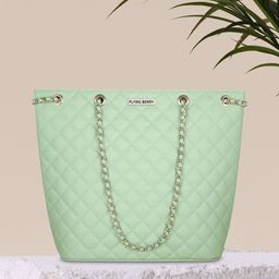 FLYING BERRY Green PU Quilted Shoulder Bag-32