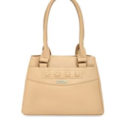 Fostelo Cream-Coloured PU Structured Shoulder Bag-68