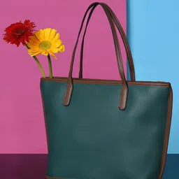 HAUTE SAUCE by Campus Sutra Green PU Oversized Structured Shoulder Bag-2