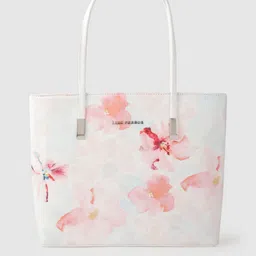 Lino Perros Pink & White Floral Print Structured Laptop Bag-34
