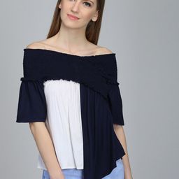 DODO & MOA Colourblocked Off-Shoulder Top-image-67
