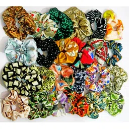 DIAN Women Fluorescent Green & Mustard Set of 30 Ponytail Holders-image-83