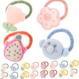 LYTIX Girls Set Of 20 Assorted Applique Ponytail Holders-16