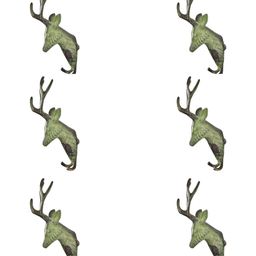 IndianShelf Black & Green 6 Pieces Deer Brass Wall Hooks-image-31
