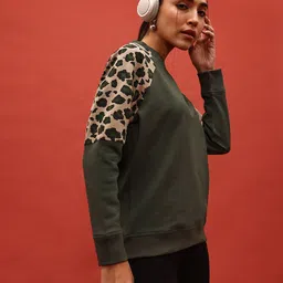 Incredible Colourblocked Raglan Sleeves Terry Sweatshirt-image-13