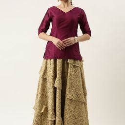 Ethnovog Purple  Beige Made to Measure Lehenga Choli-image-19