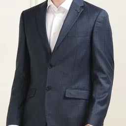 Ted Baker Checked Notched Lapel Collar Single-Breasted Woolen Formal Blazer-picture-14