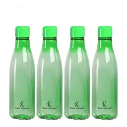 Kuber Industries Green Set of 4 Plastic Printed Water Bottle-68