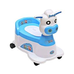 MUREN Kids Blue Cow Shape Handle -Ride On Car Shape Design Potty Training Seat-58