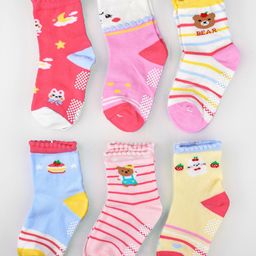 FOOTPRINTS FOOTPRINTS Infant Kids Pack Of 6 Organic Cotton Ankle-Length Socks-42