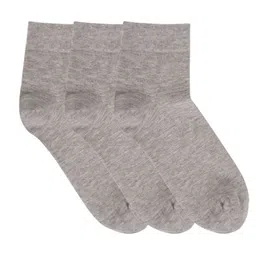 N2S NEXT2SKIN Men Pack Of 3 Grey Melange Solid Combed Cotton Ankle-Length Socks-image-27
