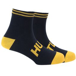Soxytoes Unisex Black & Yellow Patterned Pure Combed Cotton Ankle-Length Socks-2