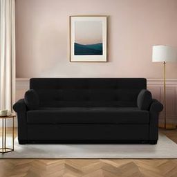 home lifestylez Serta 3 Seater Fold Out Sofa cum Bed In Black Colour-picture-9