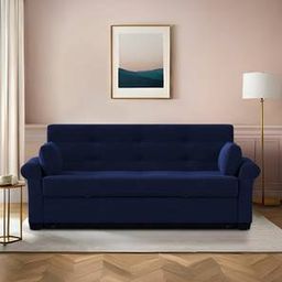 home lifestylez Serta 3 Seater Fold Out Sofa cum Bed In Navy Blue Colour-picture-47