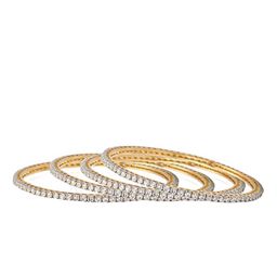 The Pari Set Of 4 Gold-Plated AD-Studded Bangles-11