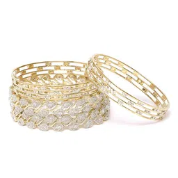 Anouk Set Of 4 Gold-Plated Stone-Studded Bangles-4