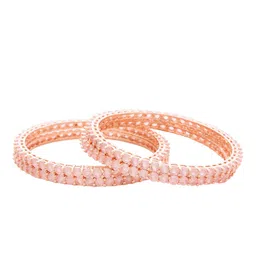 Manikya Set Of 4 Rose Gold-Plated AD-Studded Bangles-image-28