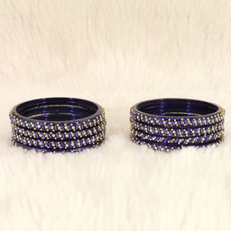 LAVAZZA Set Of 8 Crystals Cubic Zirconia Studded & Beaded Bangles-image-6