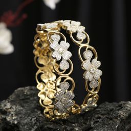 Anouk Set Of 2 Gold-Plated Stone-Studded Bangles-image-12