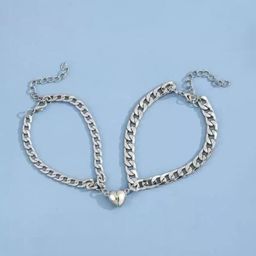PRASUB  Set Of 2 Silver-Plated Couple Bracelet-image-8