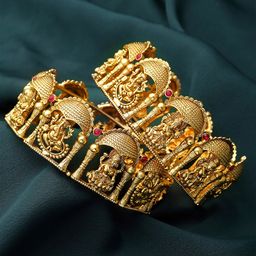 KARATCART Set Of 2 Gold-Plated Kundan-Studded Bangles-image-60