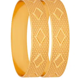 Shining Jewel - By Shivansh Set Of 2 Gold-Plated Gold-Toned Bangles-30