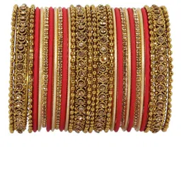 NMII Set Of 28 Zircon Studded Glossy Finished Bangles-56
