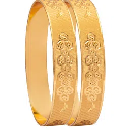 Shining Jewel - By Shivansh Set Of 2 Gold-Plated Designer Bangles-image-52