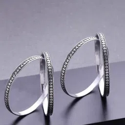 The Pari Set Of 4 Oxidised Silver-Plated Bangles-21