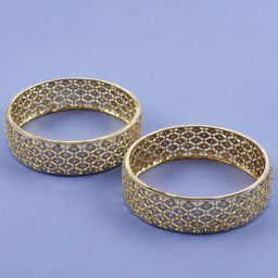 The Pari Set Of 2 Gold-Plated AD-Studded Bangles-2