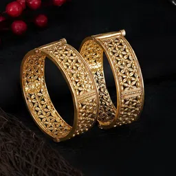 Adwitiya Collection Set Of 2 Gold-Plated Bangles-picture-7