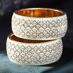 Adwitiya Collection Set Of 2 Gold-Plated Embellished Bangles-23