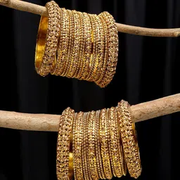 Anouk Set Of 12 Gold-Plated Stone Studded Bangles-97