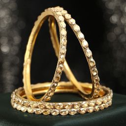 Adwitiya Collection Set Of 4 Gold-Plated Stone-Studded Bangles-47